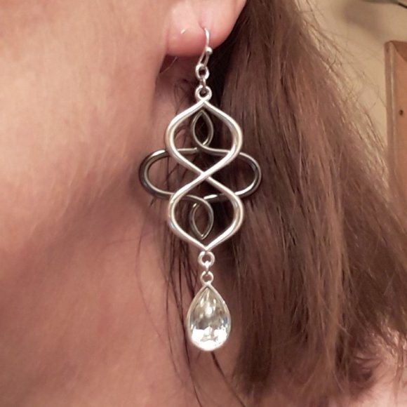 Open Loop Teardrop Earrings - Picture 1 of 3